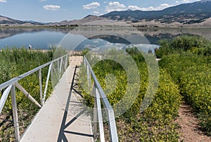 Eagle Nest Lake dock in northern New Mexico.