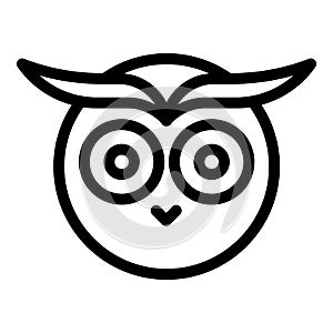Eagle owl head icon, outline style
