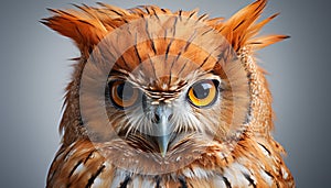 Eagle owl, majestic bird of prey, staring with wisdom generated by AI