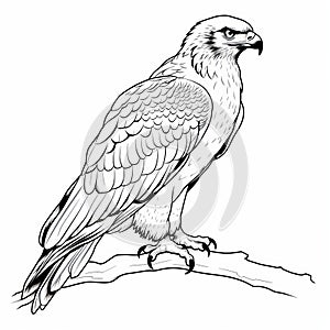 Realistic Hawk Coloring Pages For Adults photo