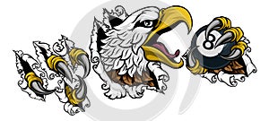 Eagle Pool 8 Ball Billiards Mascot Cartoon