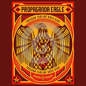 Eagle Propaganda Posters Elements Background Set