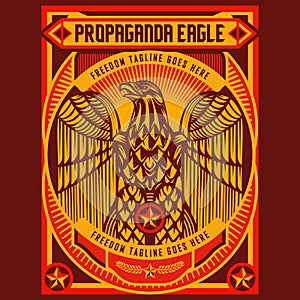 Eagle Propaganda Posters Elements Background Set photo