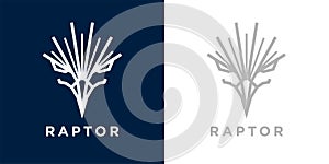 Eagle raptor logo of predator bird template icon