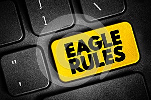 Eagle Rules text button on keyboard, concept background