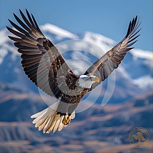 Eagle\'s keen eyes and powerful wingspan. photo
