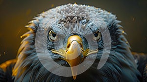 Eagle\'s piercing look in close-up. photo