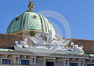 Eagle Sculpture atop The Reichkanzleitrakt, Hofburg Palace, Vienna, Austria
