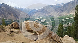 Eagle Shape Rock On The Hunza View Point, At Eagle`s Nest