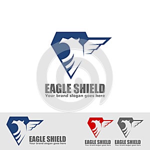 Eagle shield protection logo