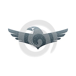 Eagle soaring rising Wings Logo design vector template.Luxury corporate heraldic flying Falcon Phoenix Hawk bird