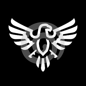 Eagle with spread wings, logo.