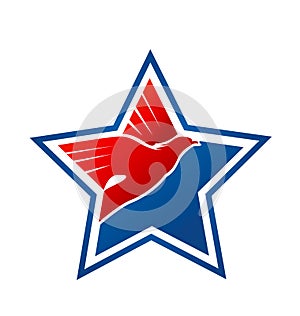 Eagle star, usa american pride, icon vector