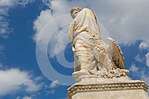 Eagle and statue of Durante degli Alighieri, also called Dante i photo