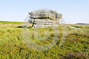 Eagle Stone gritstone outcrop on Baslow Edge