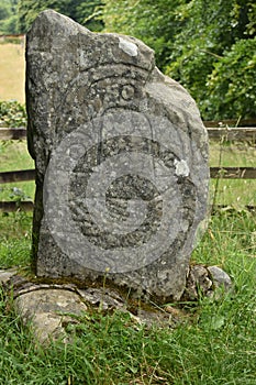 The Eagle Stone, a Pictish standing stone in Strathpeffer