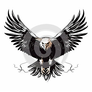 Eagle Tattoo Design On White Background