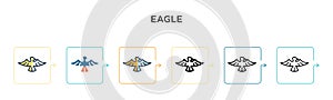 Eagle vector icon in 6 different modern styles. Black, two colored eagle icons designed in filled, outline, line and stroke style