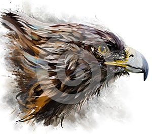 Eagle watercolor painting photo