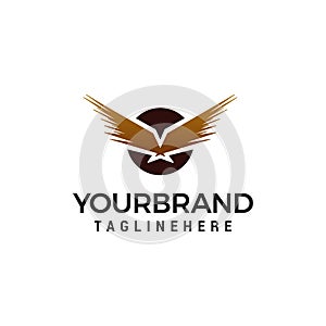 Eagle wing in circle logo design concept template