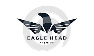 Eagle and wings modern rounded logo vector illustration design