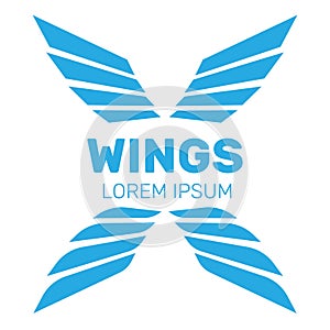 Eagle wings vector. Wings angel isolated. Bird wings cartoon art