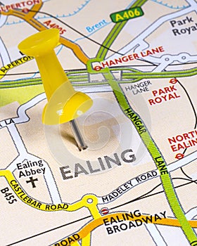 Ealing on a UK Map