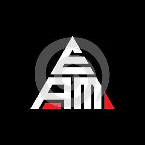 EAM triangle letter logo design with triangle shape. EAM triangle logo design monogram. EAM triangle vector logo template with red