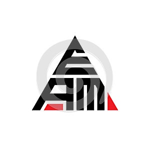 EAM triangle letter logo design with triangle shape. EAM triangle logo design monogram. EAM triangle vector logo template with red