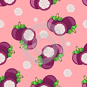 eamless pattern of passion fruit. Vector illustration isolated on a rose background.