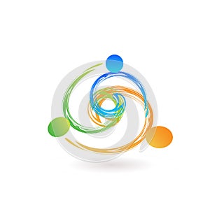 Eamwork people group succeeding together icon vector