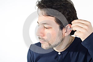 Ear with acoustic instrument