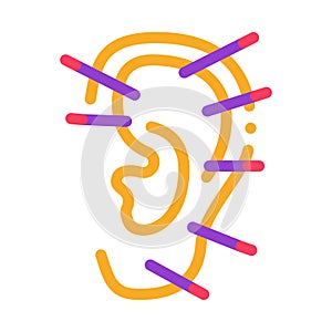 Ear acupuncture icon vector outline illustration