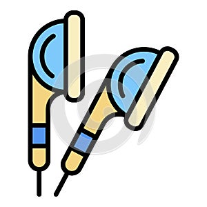 Ear buds icon color outline vector