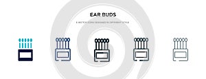 Ear buds icon in different style vector illustration. two colored and black ear buds vector icons designed in filled, outline,