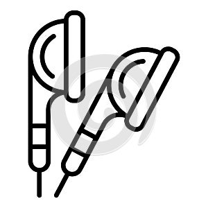 Ear buds icon, outline style