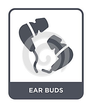 ear buds icon in trendy design style. ear buds icon isolated on white background. ear buds vector icon simple and modern flat