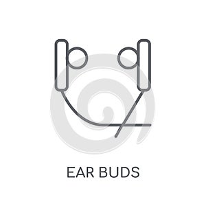 ear buds linear icon. Modern outline ear buds logo concept on wh