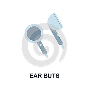Ear Buts flat icon. Color simple element from phone accessories collection. Creative Ear Buts icon for web design photo