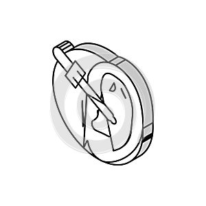 ear care audiologist doctor isometric icon vector illustration
