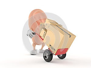 Ear character with hand truck