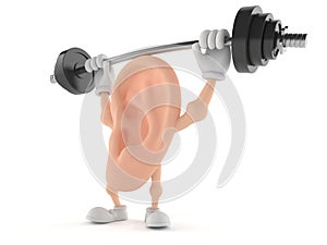 Ear character lifting heavy barbell