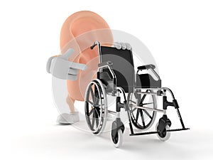 Ear character with wheelchair