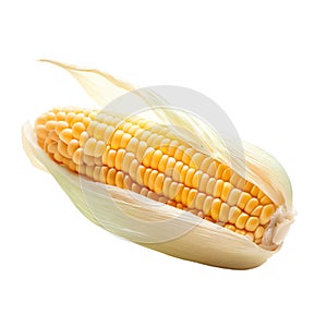 Ear of corn, corn cob isolated on white background AI-Generated