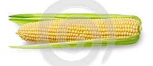 Ear of corn isolated on a white