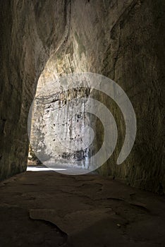 Ear of Dionysius cave in Syracue, Sicily