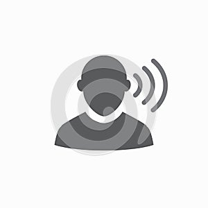 Ear and ear canal outline icon image for hearing