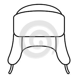 Ear flap winter hat icon, outline style