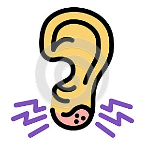 Ear frostbite icon, outline style