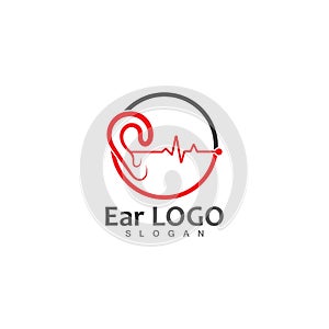 ear hearing logo template vector icon.